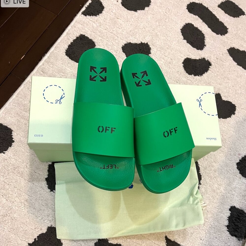 Women Off-White Slides - Green - Size 39 (Brand new) (NWT)
